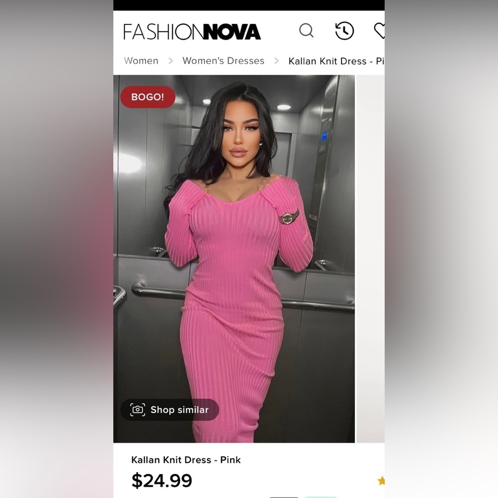 Long sleeve knit dress (not see through ) SIZE SMALL